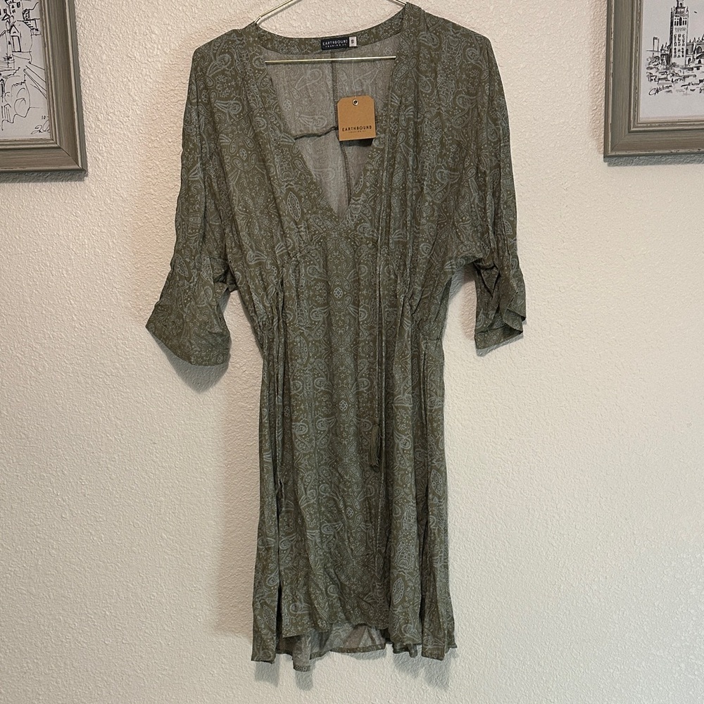 🌎 Green Paisley Dress by Earthbound Trading Co. Size Small